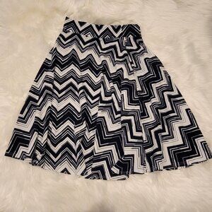 Jason Maxwell A-Line Skirt, Navy & White, Size Medium